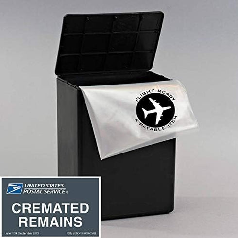 Airline Safe Plastic Temporary Travel Cremation Urn for Human Ashes, TSA Approved, Full Size Adult