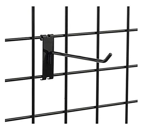 NAHANCO 8" Black Metal GWH8B Gridwall Peg Hooks (Pack of 12)