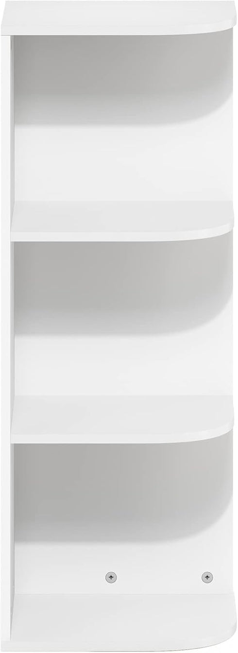 Furinno Pasir 3-Tier Corner Open Shelf Bookcase in White