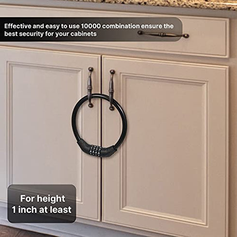 3 Pieces Fridge Freezer Refrigerator Cabinet Lock, 10000 Combinations Child Safety Locks for French Doors