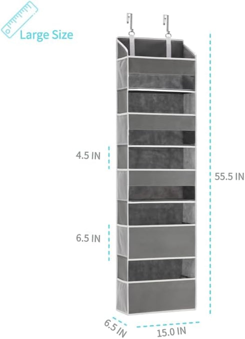 5 50lbs 10 Closet, 1pc) Tiers Over The Door Organizer Hanging - EXTRA THICK & HUGE CAPACITY, Side Mesh Pockets Over The