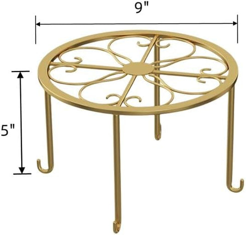 Hewnda 1 Pack Sturdy Gold Metal Plant Stand - Heavy Duty Indoor/Outdoor Use