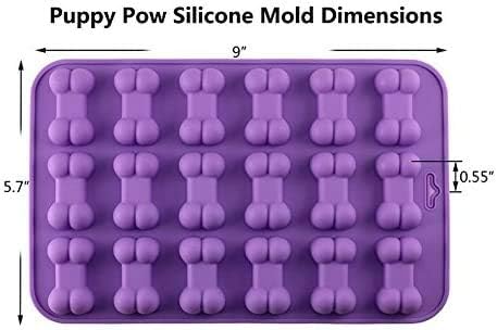 Silicone Molds for Dog Treats - Puppy Dog Paw and Bone Mold, Non-Stick Food Grade, Cupcake Baking