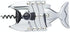 Lazy Fish Corkscrew and Bottle Opener, Stainless Steel Wine Opener, 16.5 x 7.5 x 4.5cm, Silver