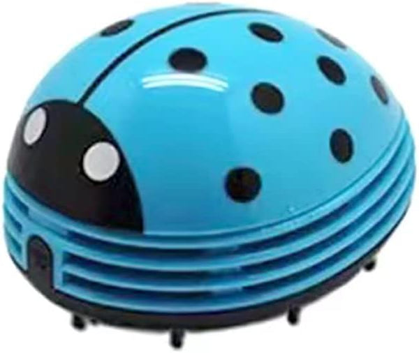 Art&Beauty Blue Beetle Shaped Portable Corner Desk Vacuum Cleaner, Mini Cute Dust Sweeper (Blue Color)