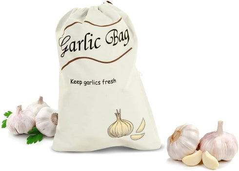3 Pack Vegetable Storage Bags for Potatoes Onions Garlic, Drawstring with Side Zipper, Reusable Cotton Produce Bags