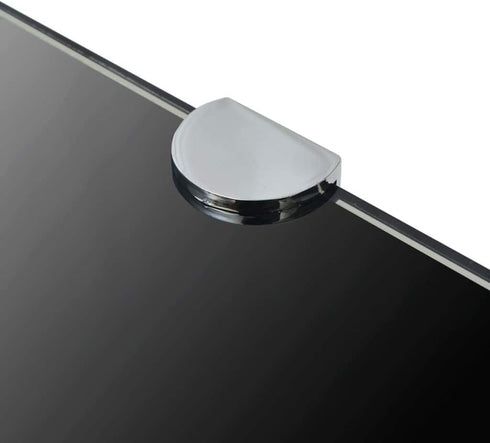 vidaXL Black Tempered Glass Corner Wall Shelf - Compact Design