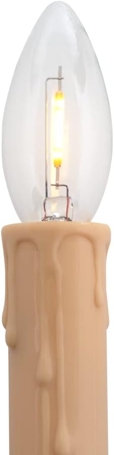 Creative Hobbies 25-Pack LED Replacement Light Bulbs, 7 Watt Equivalent Candelabra for Electric Candle Lamps