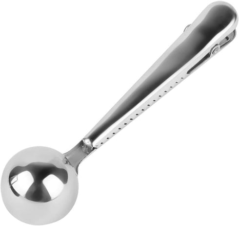 2 in 1 Coffee Tea Spoon Stainless Steel Measuring Spoon with Bag Sealing Clip for Kitchen