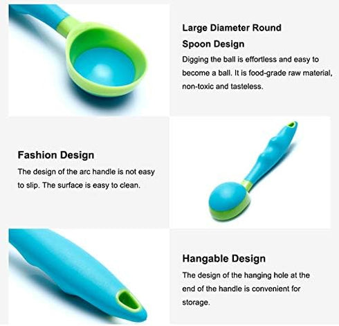 2PCS Ice Cream Scoop, Nonstick Anti-Freeze Food grade PPR + rubber Ice Cream Scooper with the Hung Hole Design