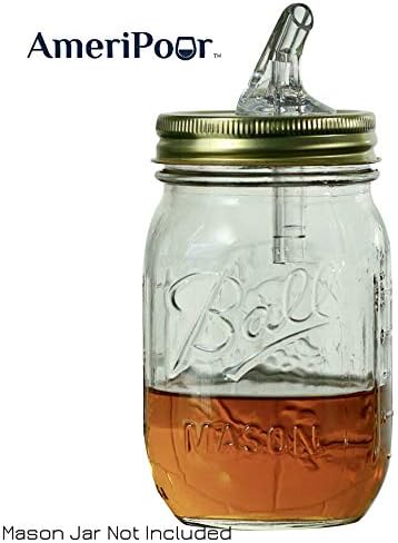 Mason Jar Pour Spouts - For Moonshine And Whiskey - Made 100% In The USA. Free Flow Mason Jar Spouts That Don't Leak -