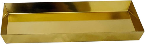 Serene Spaces Living Gold Rectangle Metal Tray, Decorative Vanity Organizer for Perfume, Cosmetic & Jewelry, 12" L X 7"
