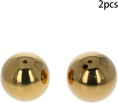 Yinpecly 50mm Dia Gazing Ball, 201 Stainless Steel Metal Balls, Polished Shiny Sphere for Home and Garden, Gold 2Pcs