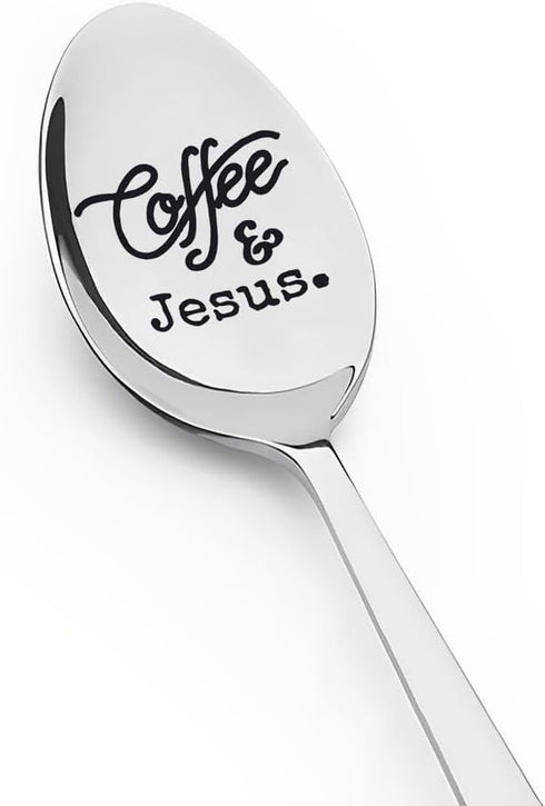 Easter Gifts Coffee and Jesus Spoon, Christian Gifts for Men, Women, Catholic Coffee Lover Gifts