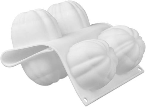 Pumpkin Silicone Mold, 6 Cavities Cupcake Baking Pan, Mousse Tray for Halloween Cake Decoration