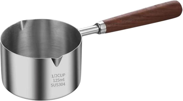 250ML Stainless Steel Sauce Pan with Double Spout for Home Kitchen Cooking