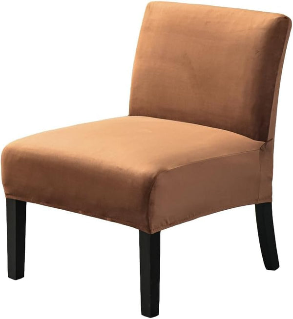 OBCREAT Armless Accent Chair Cover,High Stretch Slipper Chair Slipcovers Soft Velvet Armless Chair