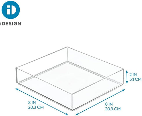 iDesign Decorative Countertop Vanity Tray Organizer for Bathroom, Bedroom, Closet, Entryway, The Clarity Collection –