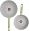 T-fal 2 Piece Recycled Ceramic Nonstick Cookware Set, Oven Safe 350F, Pots and Pans, Green