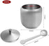 300ml Stainless Steel Sugar Bowl with Lid and Spoon, 10 OZ Coffee Seasoning Jar, Spice Container with Lid and Spoon