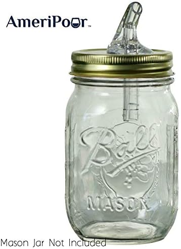 Mason Jar Pour Spouts - For Moonshine And Whiskey - Made 100% In The USA. Free Flow Mason Jar Spouts That Don't Leak -