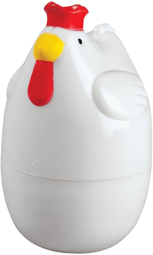 Chicken Shaped Microwave Egg Boiler for Perfectly Cooked Eggs in Minutes, Microwave Egg Cooker, White