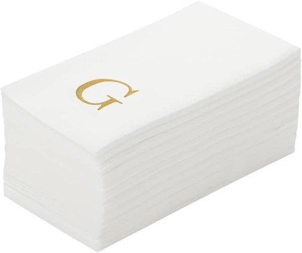 Luxenap 15.8 X 7.9 Inch Linen-Feel Guest Towels, 50 Lettered Hand Towels