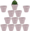 Yishang 1.9 Inch Tiny Pink Terracotta Pots, Pack of 12 Mini White Clay Planters with Drainage Holes for Tiny Cactus