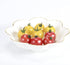 Porcelain Serving Dish,Ceramics Flower Relish Tray with Metallic Rim,Serving Bowls for Wedding,Party Perfect for Small Cereal, Pasta, Salad, Candy and Snacks White 6.6 inch (6.6 inch) by HOKMOKQOK