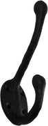 Renovators Supply Manufacturing Black Wrought Iron Double Hooks, 5 in. Long, Rustic Entry Way Hat Or Jacket Hanger,