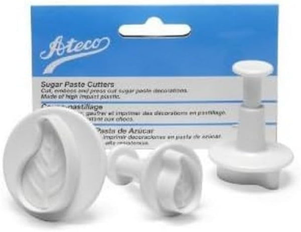 Ateco Set of 3 Curved Leaf Cutters for Sugar Paste