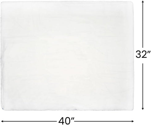 Snow White Polyester Blanket, 32" x 40" (1 Pc) | Luxurious Fluff for Crafts, Winter Decor & Displays