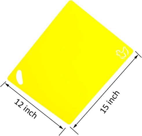 Flexible Cutting Boards Set, Cutting Board Mats for Cooking, Colored Cutting Board Set with Easy-Grip Handles, Flexible Plastic Cutting Sheet Set of 4 (1) by Kimmoker