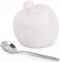 Radicaln Marble Salt Cellar with Lid 3" Inch White Salt Jar &
