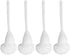 KALLORY 4pcs Toilet Brush Set - White Soft Swab Toilet Bowl Mop, Scrubber Cleaning Brush for Home Washroom