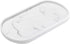 Luxspire Vanity Tray, Oval Toilet Tank Storage Tray for Bathroom Countertop Organization, Medium Marble White