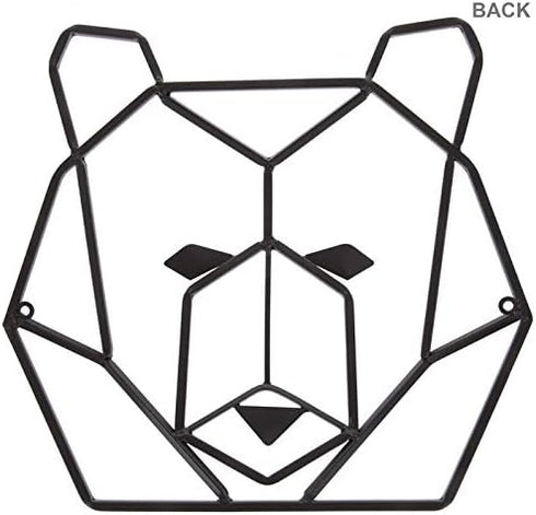 Everydecor Rustic Geometric Bear Head Metal Wall Art Decor for Home Office Kitchen Living Room Bedroom