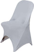 Silver Spandex Stretch Folding Chair Cover - Premium Fitted Design