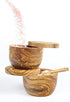 Handcrafted Salt Keeper with Magnetic Lid, 4" Round, Olive Wood by Berard