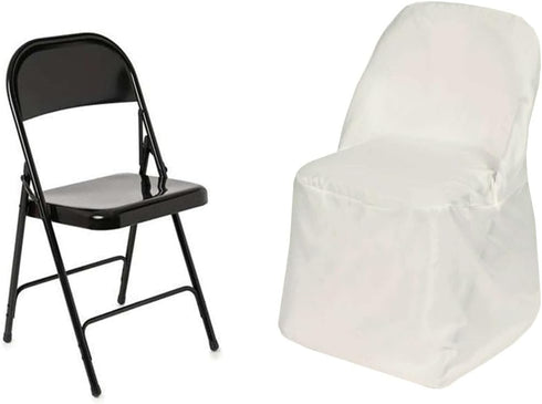5 Efavormart PCS Ivory Linen Polyester Folding Chair Covers for Dining Chairs Party Wedding Banquet Outdoor Event