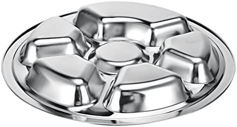 Litewoo Round Divided Plate Stainless Steel 6 Sections