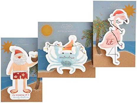 Mud Pie CRAB XMAS SHAPED PAPER NAPKIN, 5" x 5 3/4"