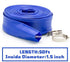 WWD POOL 1-1/2" x 50' Heavy Duty Backwash Hose with Clamp - General Purpose PVC Lay-Flat Water Discharge