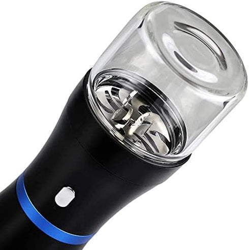 Spacenight 2pcs 1.7oz Electric Herb Grinder COMPACT for Flower Buds, USB-Rechargeable, Glass Herb Chamber - Ideal