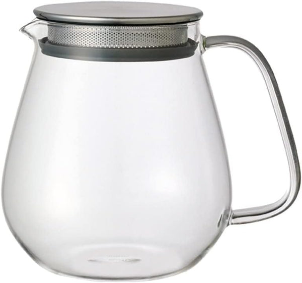 Kinto Stainless Unitea One Touch Teapot 720 Milliliter - Heat-resistant Glass with Stainless Steel Strainer (Japan