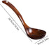 Large Wooden Soup Ladle Spoon with Long Handle, Big Teak Wood Serving Spoon, Handmade Porridge Soup Scoop for Cooking Kitchen Utensils Tool (Brown)