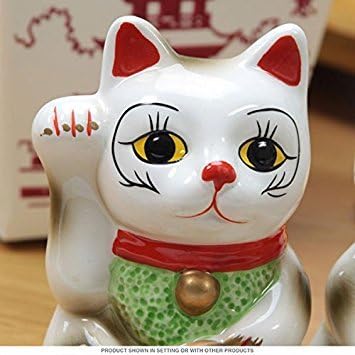 Japanese Maneki Neko Magnetized Ceramic Salt & Pepper Shakers