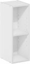 Furinno Fulda 2-Tier Space Saving Bookcase Storage Shelf, 8-Inch Width, White