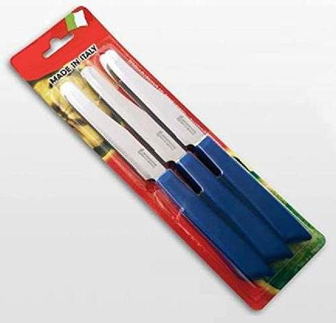 6 kitchen Knives - 4.3"/11cm Italian Stainless Steel Serrated Vegetable/Steak/Table Knife Cutlery, Rounded Tip (White) by Tredoni