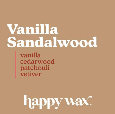 Happy Wax Vanilla Sandalwood Scented Bear Wax Melts - Natural Strong Vanilla with Essential Oils (8 oz Pouch)